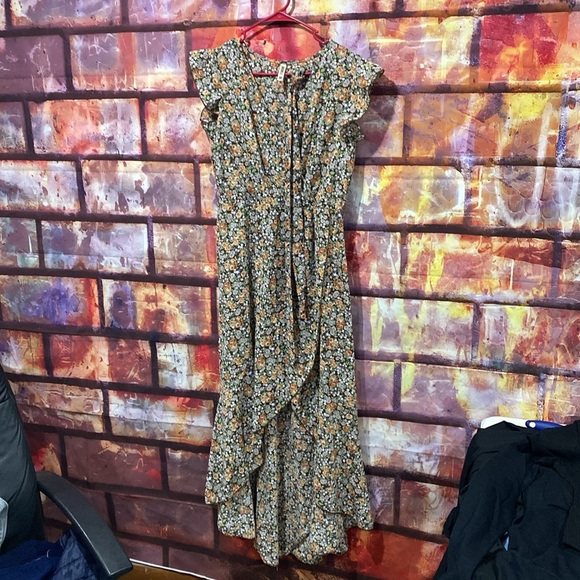 GRECERELLE Women's Spring Summer Boho Floral Print V-Neck Faux Wrap Maxi Dress - Picture 6 of 7